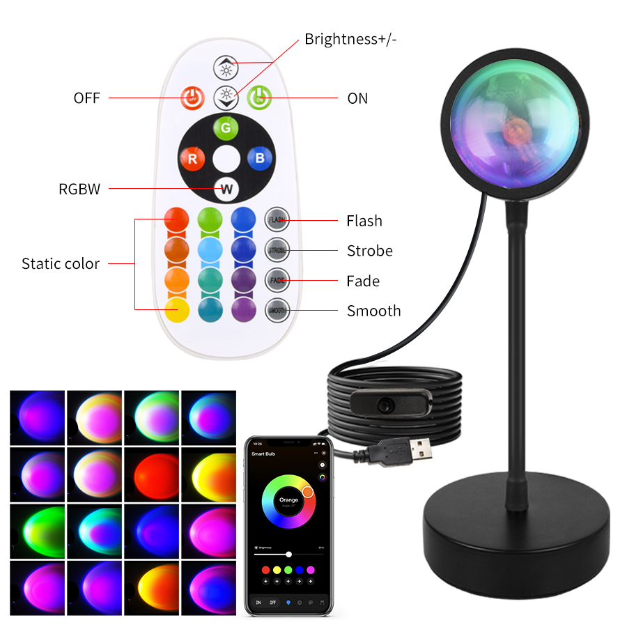 Tuya Smart Sunset Lamp USB Pro - Photography Lighting Mood review and price