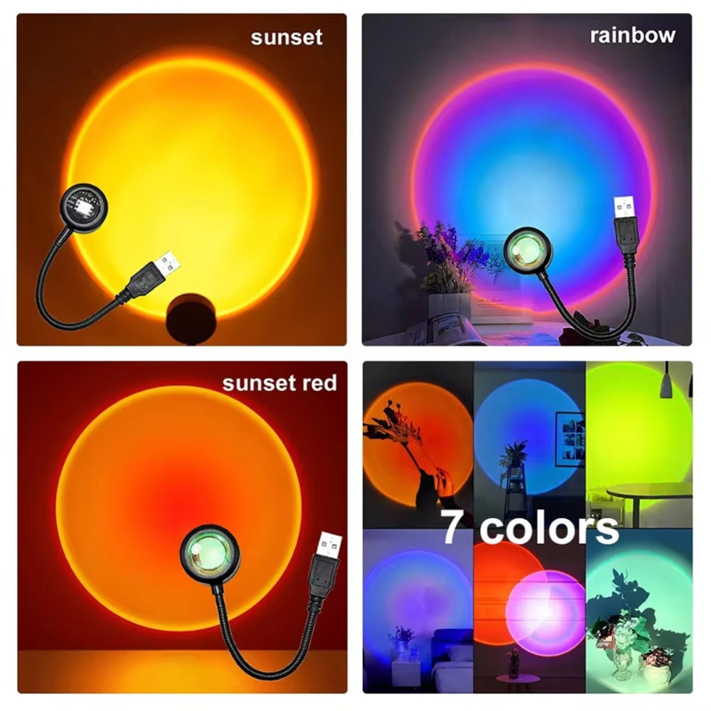 1-4pcs Sunset Lamp LED Rainbow - Photography Lighting Wall review and price