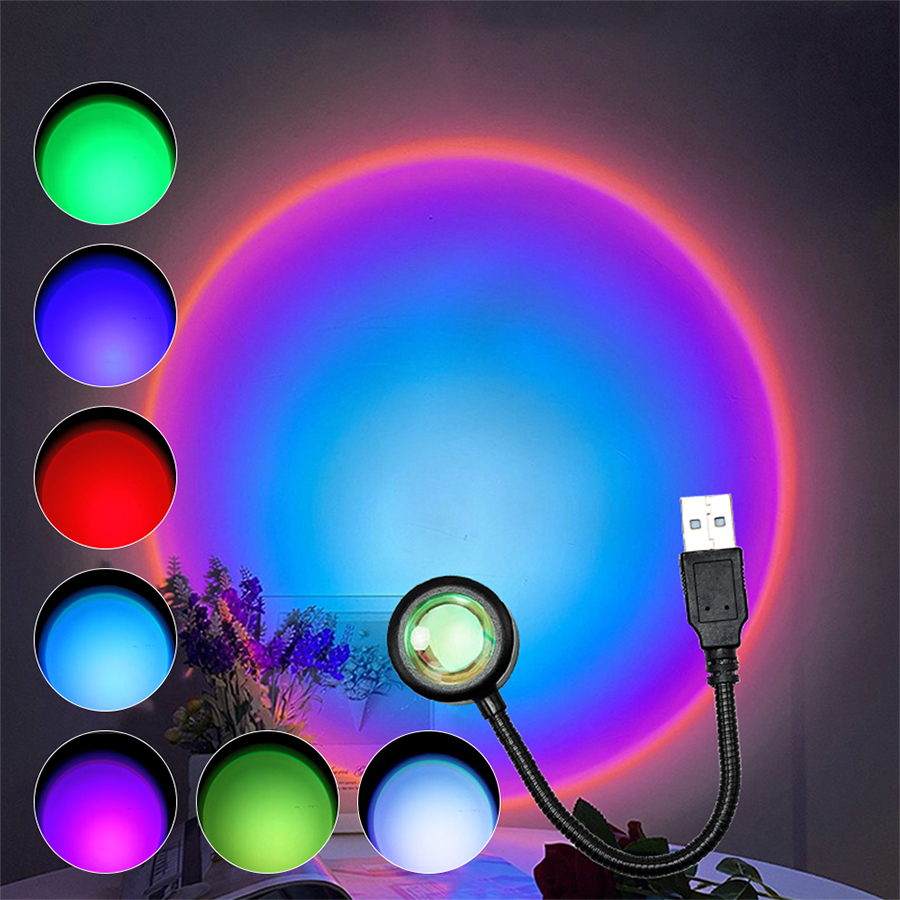 USB LED Sunset Lamp Projector  - Photography Lighting Wall review and price