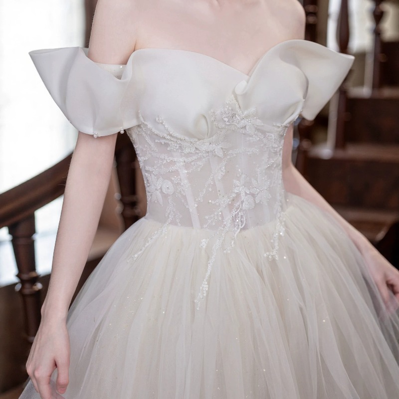 One Shoulder Light Wedding Dre - Photography Natural Lighting Basics review and price