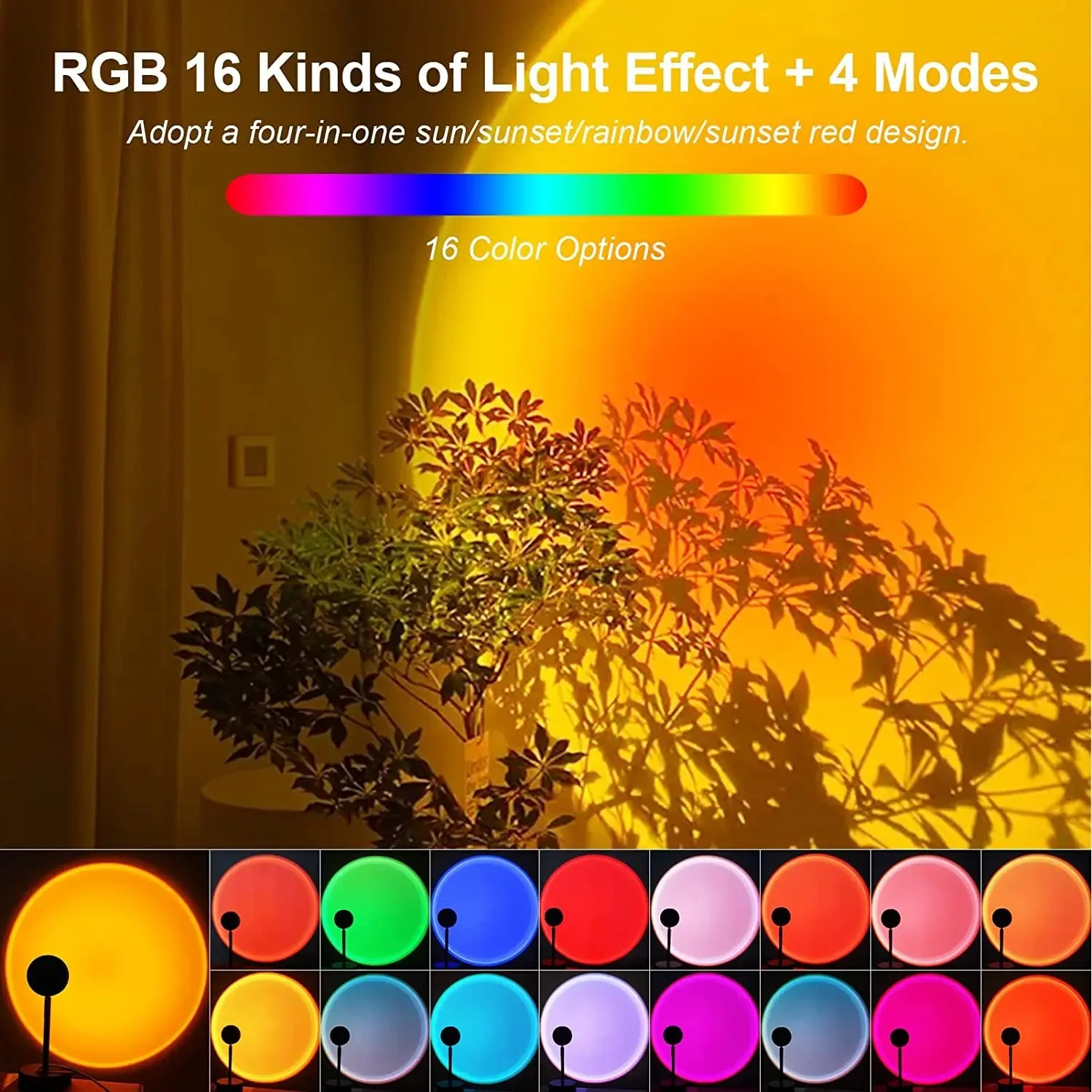 16 Color Sunset Lamp,RGB Mood  - Photography Lighting Mood review and price